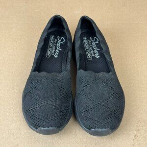 Skechers Women’s Black Knit Slip On Shoes US 5 Air Cooled Memory Foam Comfort